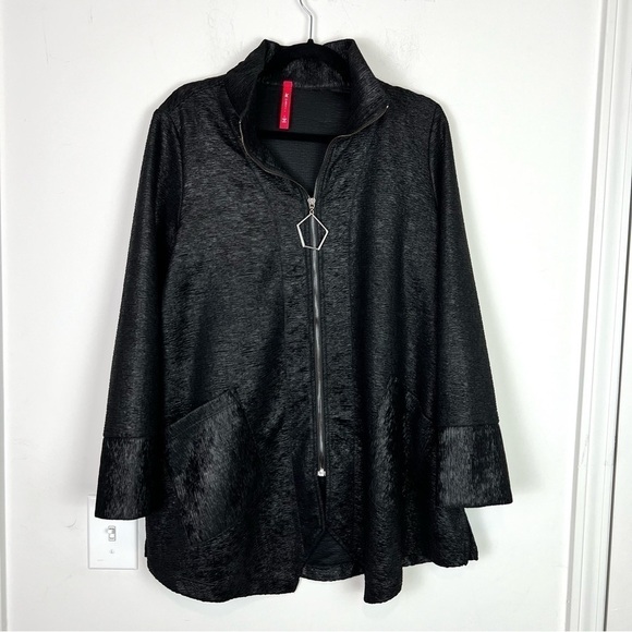 I.C. By Connie K jacket womens large Black Full Zip - Picture 9 of 10